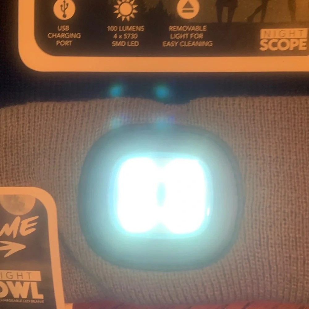🎉HP🎉NWT Night Owl Kid’s Rechargeable LED Beanie - Light is Removable
